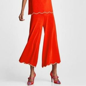 Zara Knit Orange Wide Leg Pants
